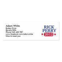 Rick Perry 2012 Business Card
