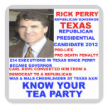 Rick Perry, Tea Party Governor of Texas stickers