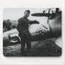 Rickenbacker Posing With His Plane Mousepad