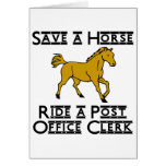 ride a post office clerk greeting card