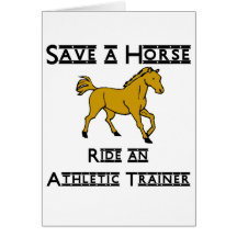 ride an athletic trainer greeting card