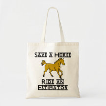 ride an estimator canvas bag