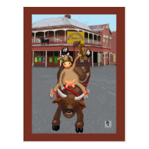 Ride em cowgirl post cards