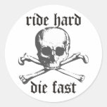 Ride Hard Round Stickers