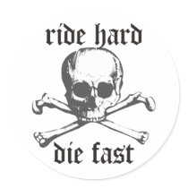 Ride Hard Round Stickers