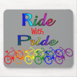 Ride With Pride Gay Lesbian Cyclist Gifts Mouse Mats
