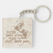 Ride Your Dreams Square Acrylic Keychain