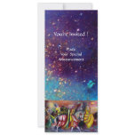 RIDERS IN THE NIGHT ,bright vibrant blue sparkles Invite