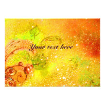RIDERS IN THE NIGHT,red yellow brown sparkles Custom Invitations