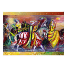 RIDERS  IN THE NIGHT,yellow brown green sparkle Personalized Invitations
