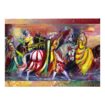 RIDERS  IN THE NIGHT,yellow brown green sparkle Invitation
