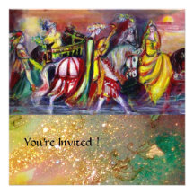 RIDERS IN THE NIGHT,yellow brown red green sparkle Personalized Announcement