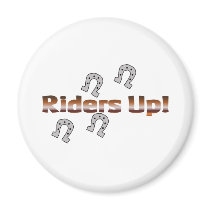 riders up! silver horseshoes magnets