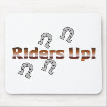 riders up! silver horseshoes mouse pads