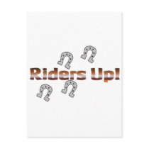 riders up! silver horseshoes postcards