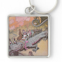 Riding a Dragon Vintage Oz Illustration Keychains