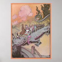 Riding a Dragon Vintage Oz Illustration Posters