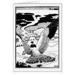 Riding an eagle greeting card