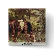 Riding In The Woods By Courbet Gustave Pin