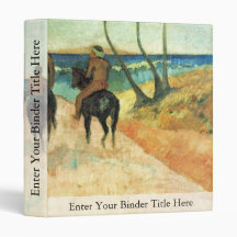 Riding On The Beach By Gauguin Paul (Best Quality) 3 Ring Binder