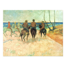 Riding On The Beach By Gauguin Paul (Best Quality) Custom Invites