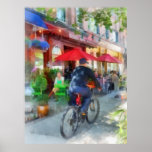 Riding Past the Cafe Poster