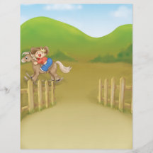 riding rocking little cowboy boy personalized flyer