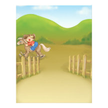 riding rocking little cowboy boy letterhead design