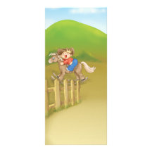 riding rocking little cowboy boy rack card