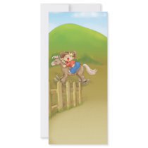 riding rocking little cowboy boy rack card