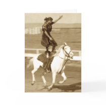 Riding The White Horse Greeting Cards