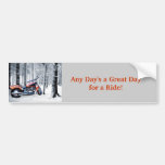 Riding Through Woods on a Snowy Day Bumper Sticker