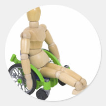 RidingWheelchair013110 Round Stickers