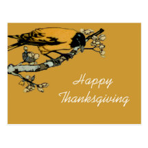 Rielaboration of Yellow Vintage Bird Illustration Post Card