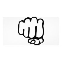 right fist icon personalized photo card