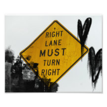 Right Lane Must Turn Right Sign Photo