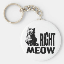 Right MEOW! Funny Evil Kitty Key Chain