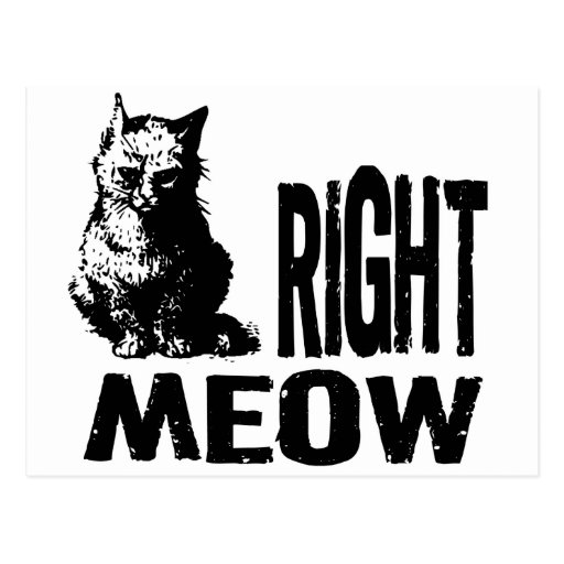 Right MEOW! Funny Evil Kitty Post Card