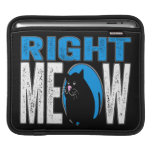 Right MEOW! Funny Kitty Cat Joke (Blue) iPad Sleeves