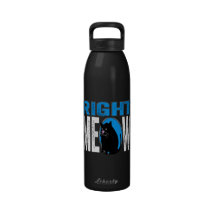 Right MEOW! Funny Kitty Cat Joke (Blue) Reusable Water Bottle