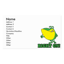 right on thumbs up froggy business card