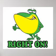 right on thumbs up froggy print