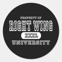 Right Wing University Dark Round Stickers