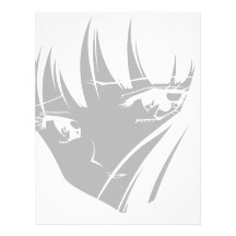 Rina Silver Manga Girl Custom Letterhead