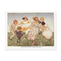Ring A-Round a Rosie Nursery Rhyme - Postcard