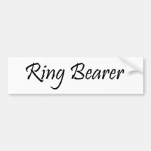 Ring Bearer Bumper Sticker