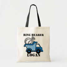 Ring Bearer Dump Truck Blue Tote Bag