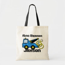 Ring Bearer Tow Truck Canvas Bag