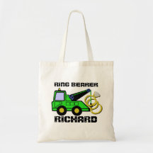 Ring Bearer Tow Truck Green Bag