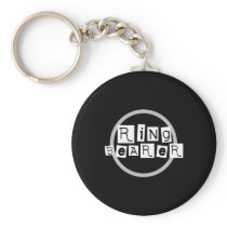 Ring Bearer White on Black Keychain